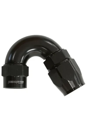 Place Order Aeroflow Kryptalon Big Bore Full Flow Swivel 150 Deg Hose End -8AN - Black - 1 Piece