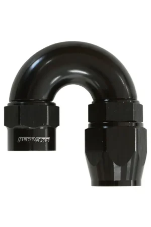 Certified Aeroflow Kryptalon Big Bore Full Flow Swivel 180 Deg Hose End -12AN - Black - 1 Piece