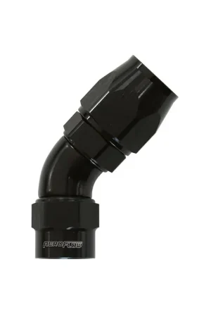 Limited Time Aeroflow Kryptalon Big Bore Full Flow Swivel 45 Deg Hose End -12AN - Black - 1 Piece