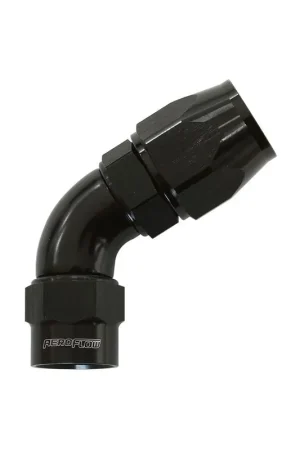 Flash Sale Aeroflow Kryptalon Big Bore Full Flow Swivel 60 Deg Hose End -8AN - Black - 1 Piece