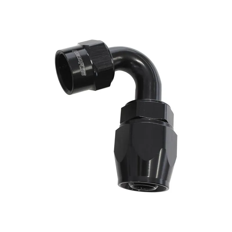 Worldwide Shipping Aeroflow Kryptalon Lightweight Full Flow Swivel 120 Deg Hose End -16AN - Black - 1 Piece