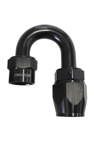 Aeroflow Kryptalon Lightweight Full Flow Swivel 180 Deg Hose End -4AN - Black - 1 Piece Exclusive Offer