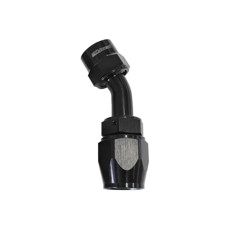 Aeroflow Kryptalon Lightweight Full Flow Swivel 45 Deg Hose End -10AN - Black - 1 Piece Exclusive Offer