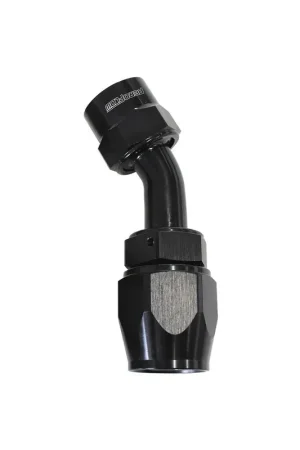 Limited Edition Aeroflow Kryptalon Lightweight Full Flow Swivel 45 Deg Hose End -6AN - Black - 1 Piece