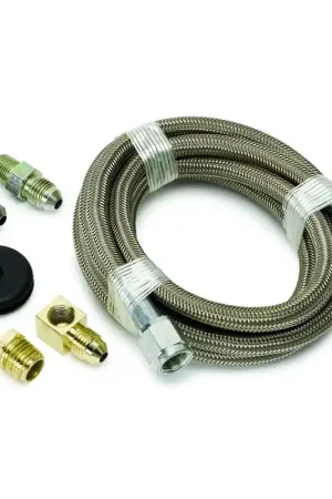 Trusted Brand Autometer Line Braided Stainless Steel #4 Dia. 6Ft. Length -4AN And 1/8" NPTF Fittings