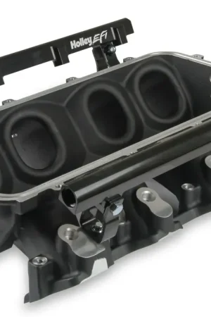 Weekend Sale Holley EFI Lo-Ram Manifold Base and Fuel Rails Single Fuel Injector GM LS3/L93 Top-feed Single Injector manifold and fuel rails only-Black Finish