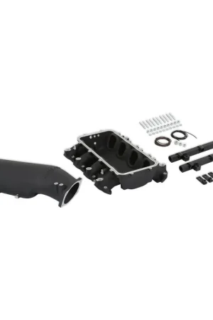 Holley EFI Lo-Ram Manifold Kit and Port Injection Fuel Rails - GM Gen V LT Top-Feed - With Port Injection - Black Finish Luxury