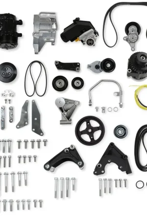 Holley Low Mount LSA Accessory Drive Bracket Kit - Complete - Black Small Block Chevrolet - Gen III/IV - LSA Secure Checkout