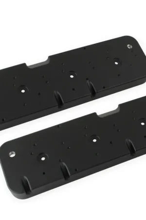 Shop Now Holley LS Valve Cover Adapter Plates Small Block Chevy to LS - Black Finish