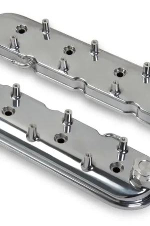 Viral Holley LS Valve Covers - Polished Standard Height LS Valve Covers w/ Coil Mounting Posts, Cast Aluminum - Polished Finish