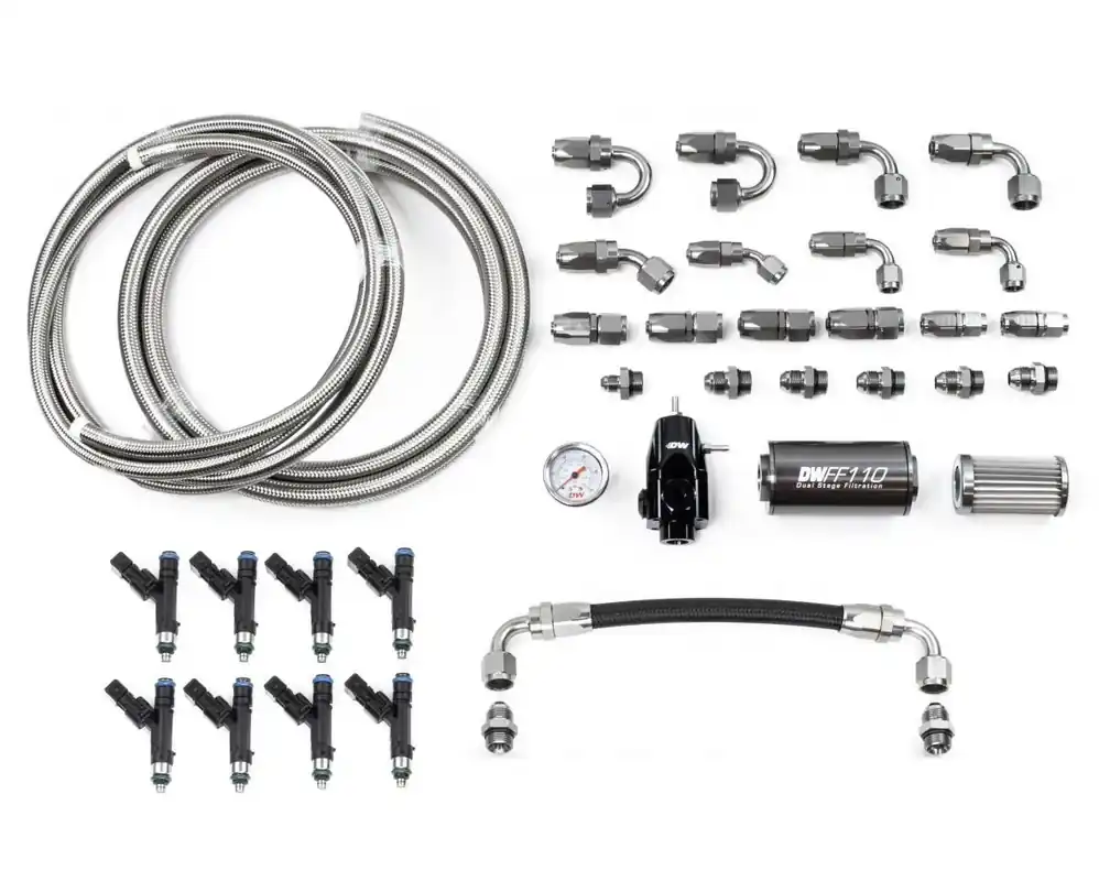 Deatschwerks LS1/LS6 Fuel Rails w/Crossover, 420cc/min Injectors + Full Return Plumbing Kit (Camaro 98-02) Hot Deal