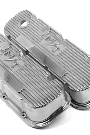 Holley M/T Valve Covers - Vintage Style - Finned - BBC - Polished Chevrolet Big Block - Cast Aluminum Bargain