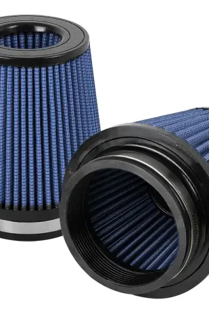 aFe Magnum FLOW Pro 5R Air Filters - Pair - 4" Flange, 6" Base, 4.5" Top (Inv), 6" Height Worldwide Shipping