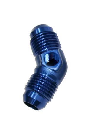 Authentic Aeroflow Male -8AN 45 Deg Union with 1/8" Port - Black