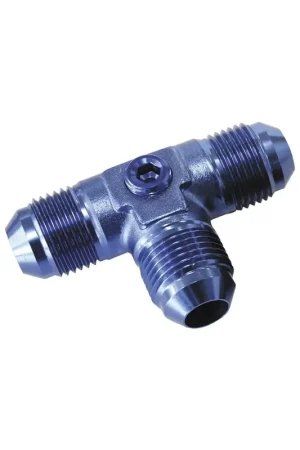 Hot Picks Aeroflow Male Flare Tee -6AN with 1/8" Port - Black