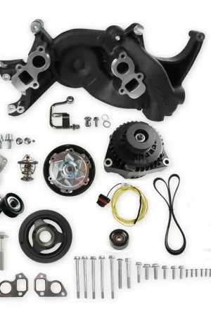 Secure Checkout Holley Mid-Mount Race Accessory System- Black Finish LS Engine Drive includes Alternator, Tensioner, Crank Damper, Belt, & Pulleys