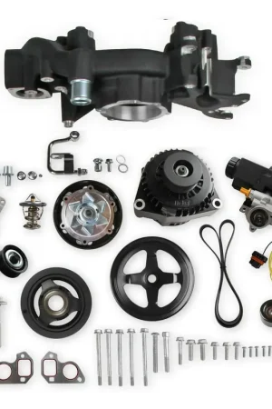 Holley Mid-Mount Race Accessory System-Black Finish LS Engine Drive includes Alternator, P/S Pump, Tensioner, Crank Damper, Belt, & Pulleys Place Order