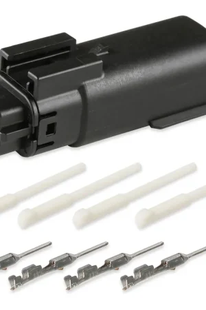 Professional Grade Holley EFI MOD/COYOTE Knock Sensor Connector, Main Harness MX 150, 6 CAVITY, MALE, BLACK