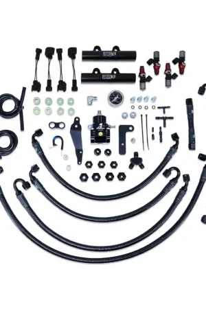IAG Performance PTFE Fuel System Kit w/ ID Injectors, Aeromotive FPR, Fuel Rails 1700cc - Black (WRX 08-14/STI 08-21) Instant Buy