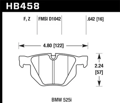Hawk 04-06 BMW 525I / 06-07 BMW 525Xi/530Xi / 08-10 528I / 04-07 530I / 08-09 535Xi / 09-10 535i  HP - HB458F.642 Save Now