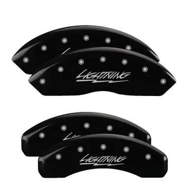MGP 4 Caliper Covers Engraved Front & Rear Oval logo/Ford Black finish silver ch - 10020SFRDBK Trending