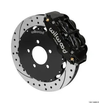 Wilwood Narrow Superlite 6R Front Big Brake Kit 12.88in Drilled Black 05-11 Ford Crown Victoria - 140-14680-D Free Delivery