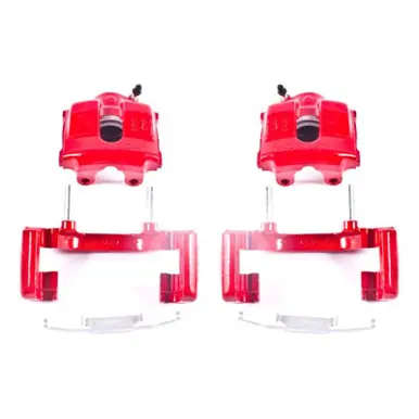 Crafted Power Stop 01-05 BMW 320i Front Red Calipers w/Brackets - Pair - S1618A