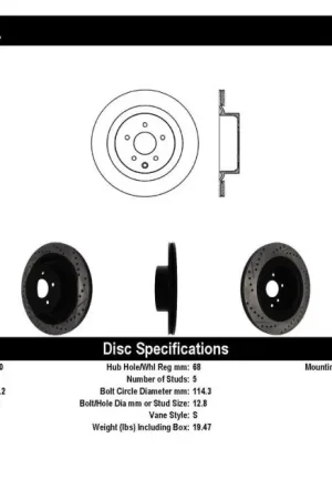StopTech Infiniti G37 / Nissan 370Z SportStop Slotted & Drilled Rear Left Rotor Today Only