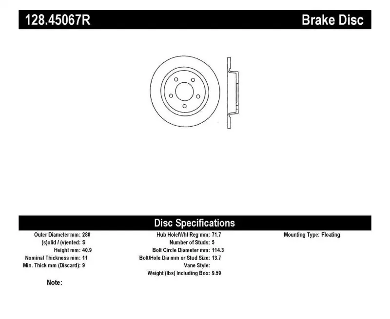 StopTech 04-10 Mazda3 Drilled Right Rear Rotor Certified