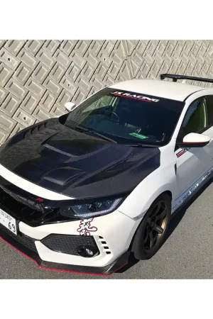Instant Buy J's Racing Type V Aero Hood (Carbon / FRP) - Honda Civic Type R FK8 17 – SBX Performance
