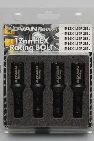 Advan Wheel Bolt 28mm Thread (Black) - 4 Pack Shop Now