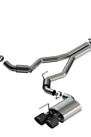 Exclusive Borla 2024 Ford Mustang Dark Horse 5.0L V8 w/Active Exhaust S-Type Cat-Back Exhaust System - CF Tips