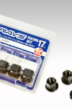 Rays 17 Hex Racing Nut Set L25 Short Type 12x1.50 - Black Chromate (4 Pieces) In Demand