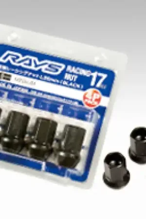 Rays 17 Hex Racing Lock Nut Set L35 Medium Type 12x1.25 - Black Chromate (4 Pieces) Fan Favorite