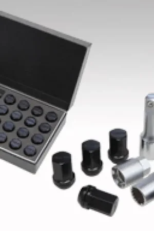 Rays M12x1.50 19mm Hex w/ 2 Piece Double Lock Nut Set - Black Viral