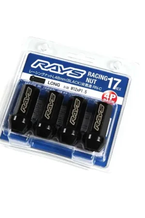 Last Chance Rays 17HEX Racing Nut 12x1.5 Set L48 (Closed End) (4 PCS) - Black Chromate
