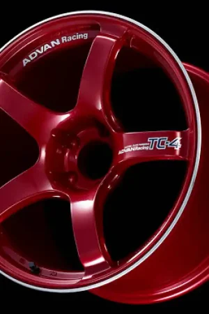 Sale Advan TC4 18x8.5 +45 5-112 Candy Racing Red Wheel & Ring