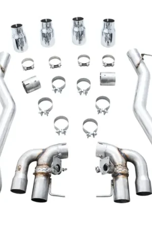 AWE Tuning 18-19 BMW M5 (F90) 4.4T AWD SwitchPath Axle-back Exhaust - Chrome Silver Tips Crafted