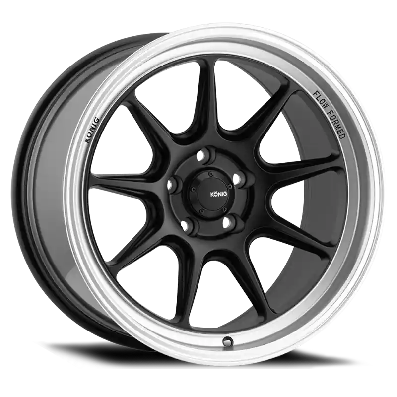Konig Countergram 18x8.5 5x108 ET43 Matte Black / Matte Machined Lip One Day Deal