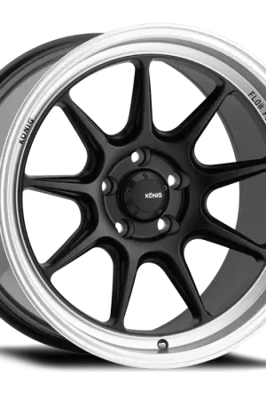Konig Countergram 17x8 5x114.3 ET38 Matte Black / Matte Machined Lip Trusted Brand